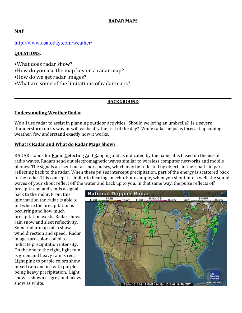 How Do You Use the Map Key on a Radar Map?