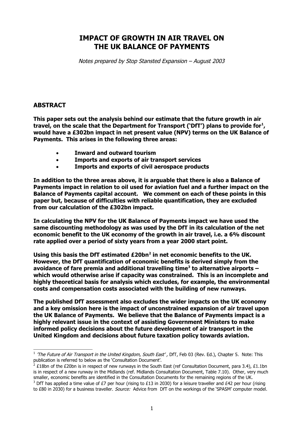 Appendix 3: the Financial Impacts of Tourism