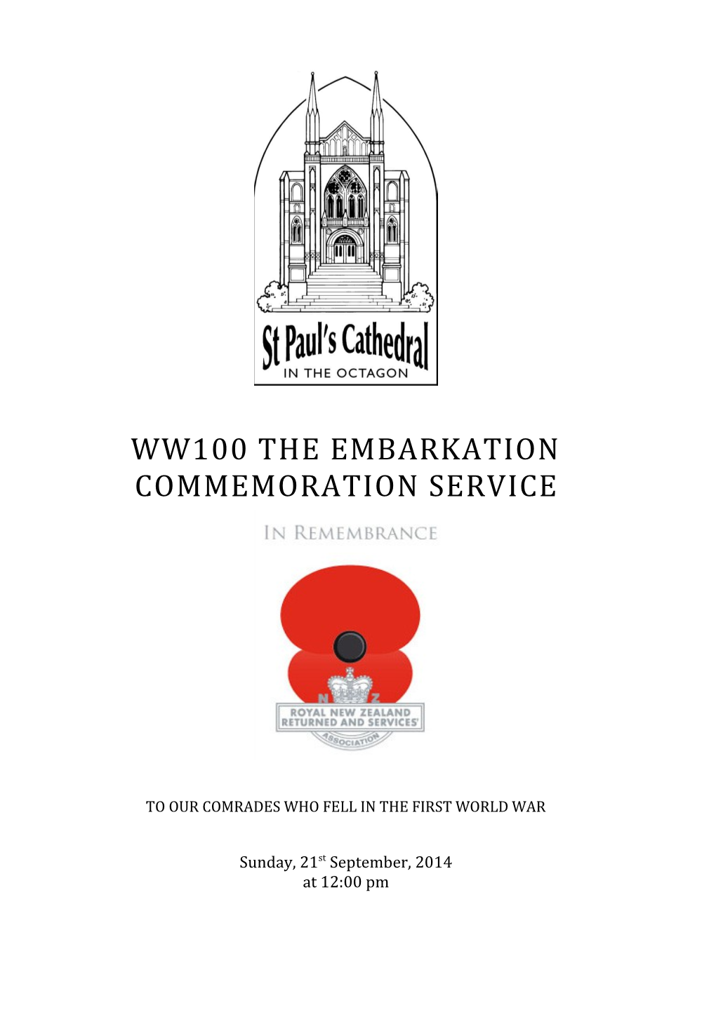 Ww100 the Embarkation Commemoration Service