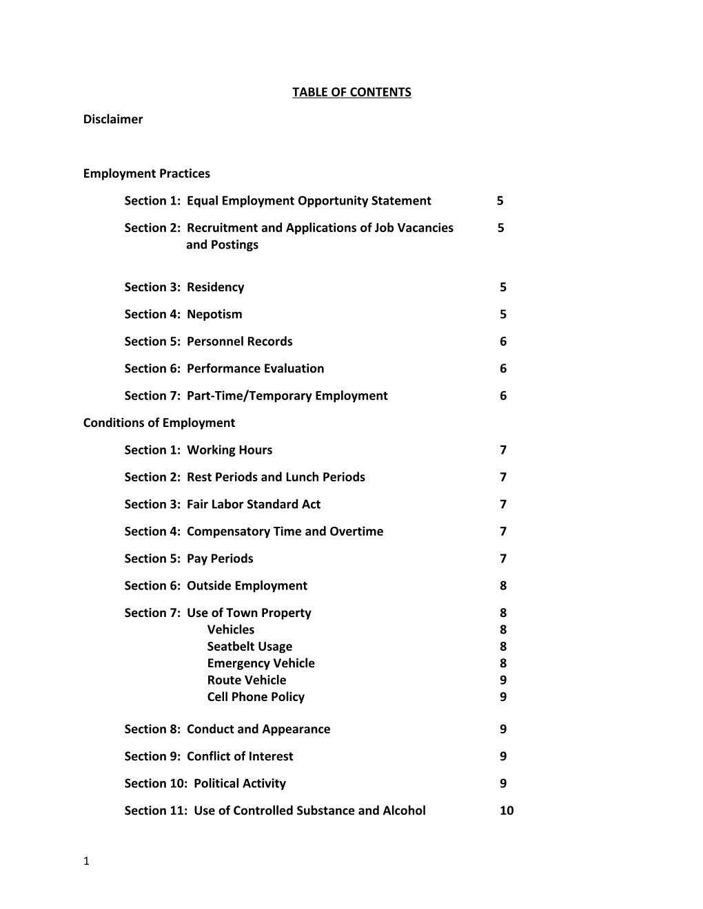 Section 1: Equal Employment Opportunity Statement5