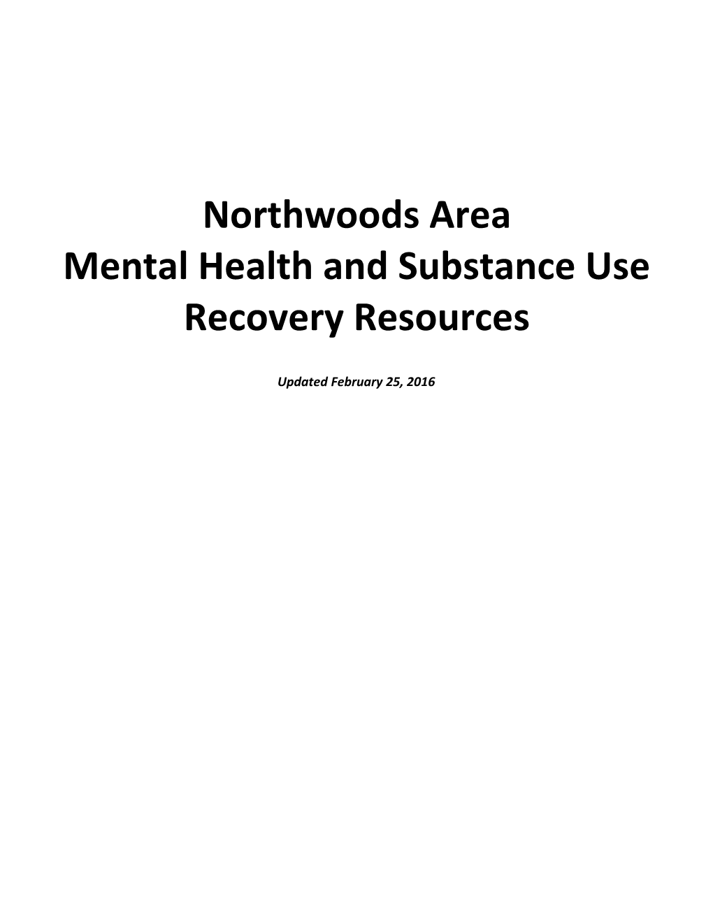 Mental Health and Substance Use Recovery Resources