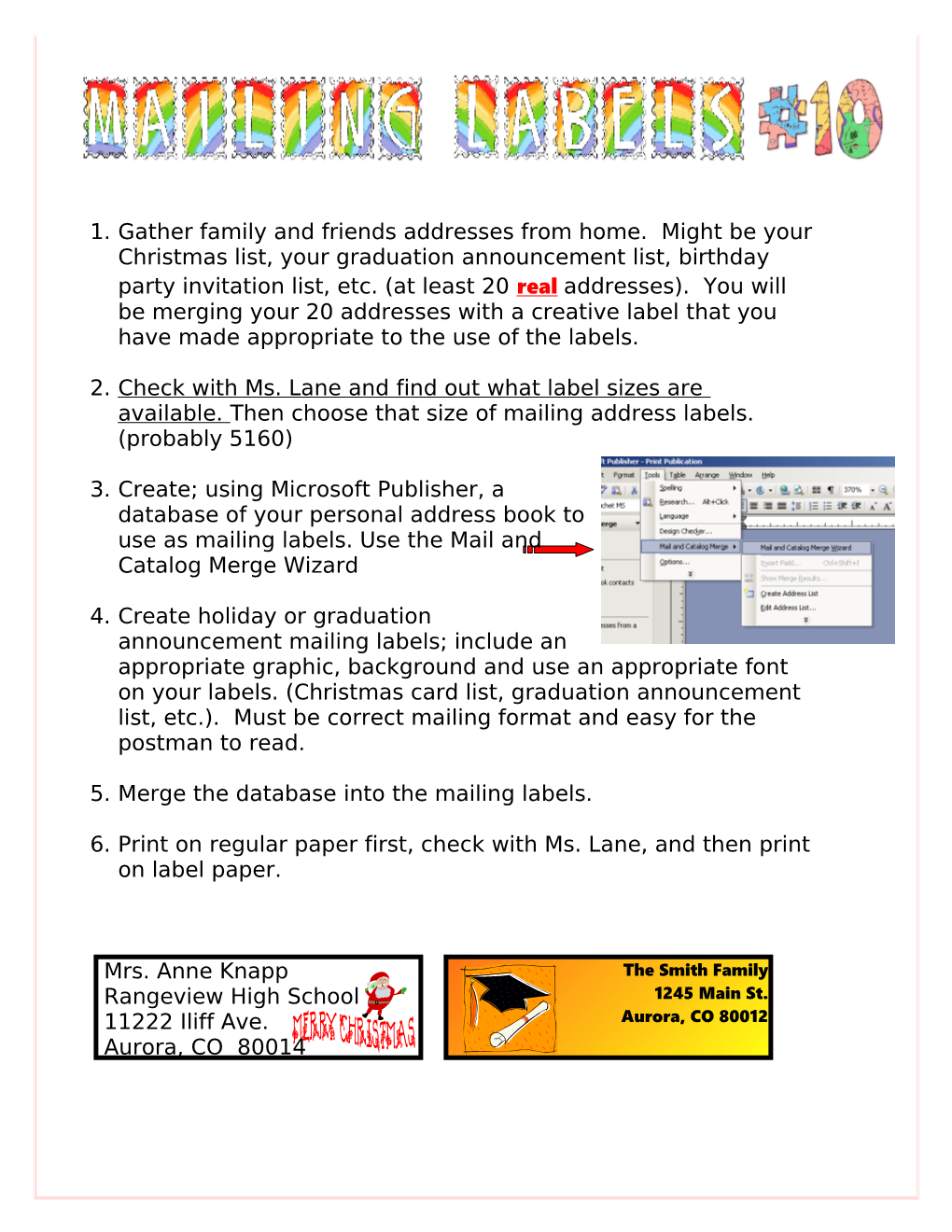 Merge the Database Into the Mailing Labels