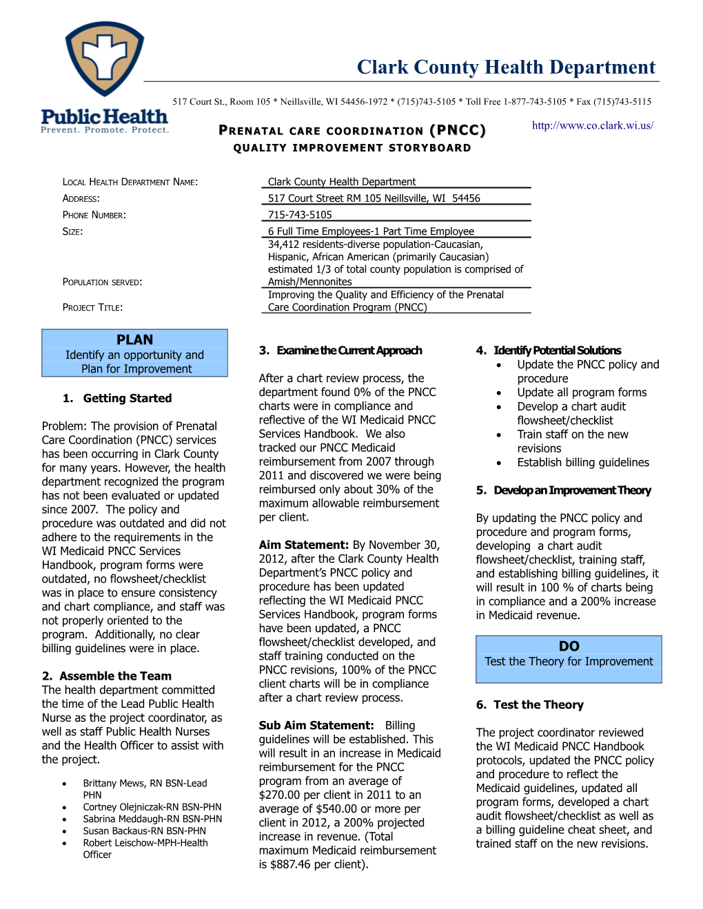 Prenatal Care Coordination (PNCC)