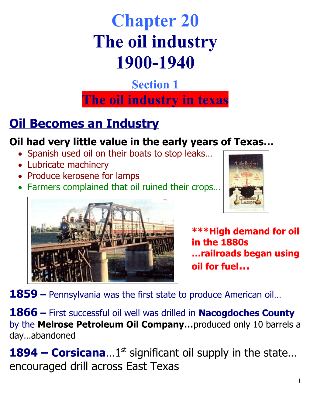 The Oil Industry in Texas
