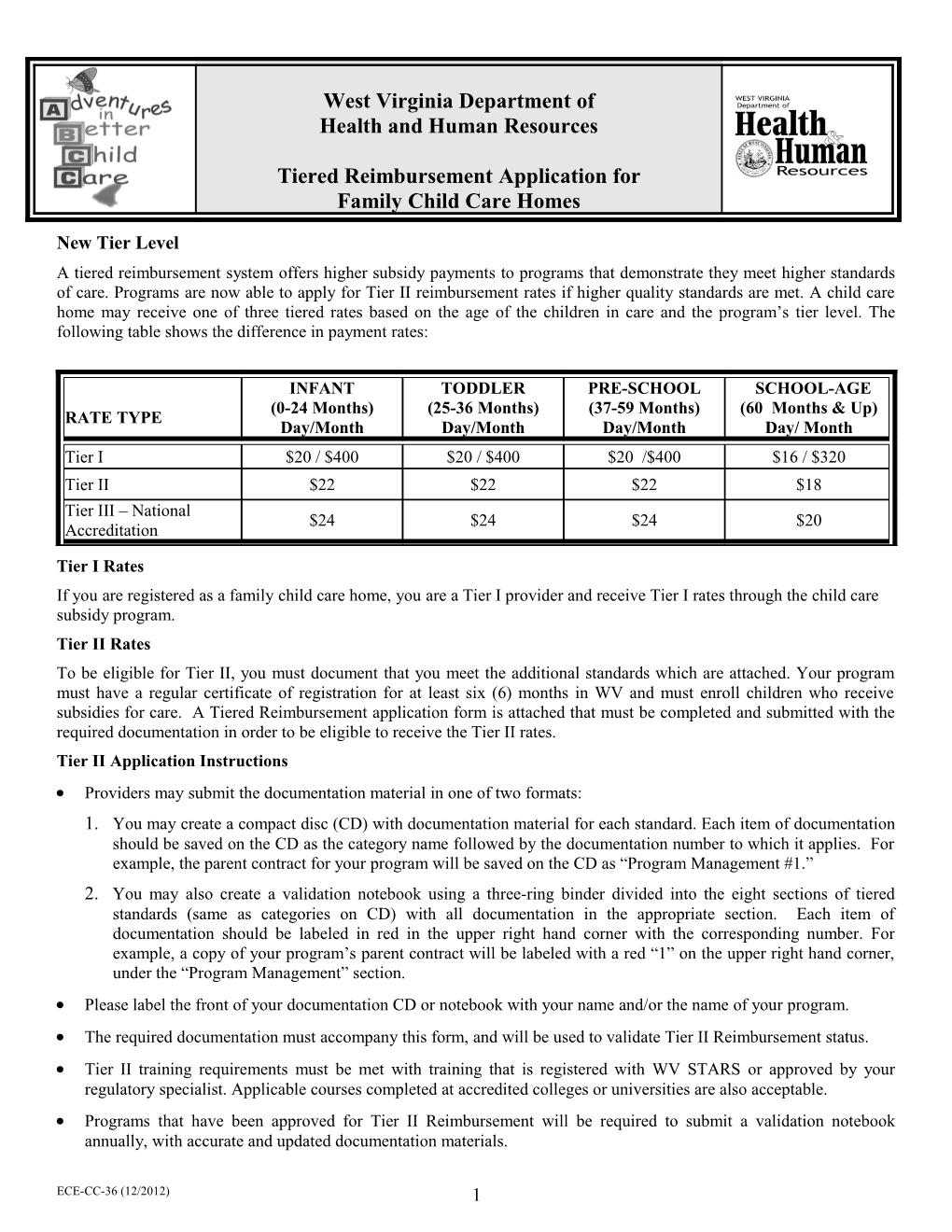 Tier II Reimbursement Documentation Requirements