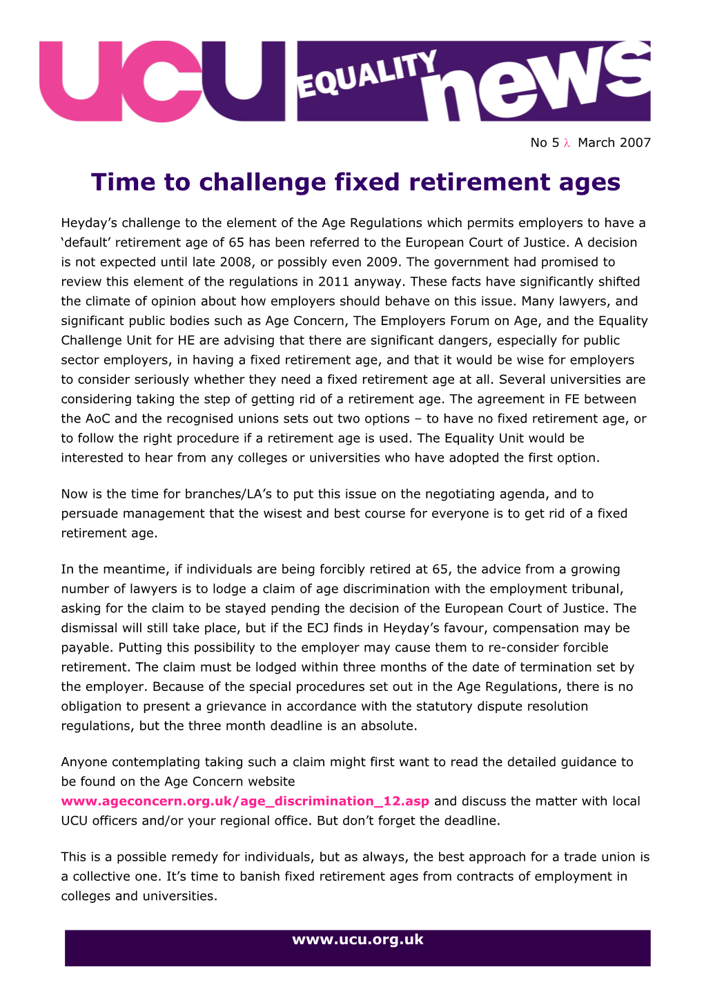 Time to Challenge Fixed Retirement Ages