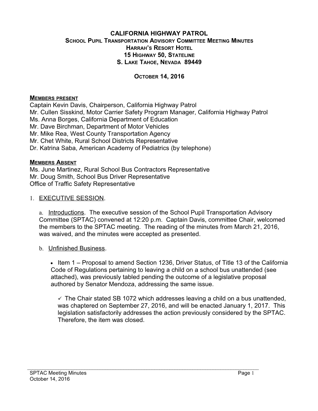 SPTAC Meeting Minutes 10/2016