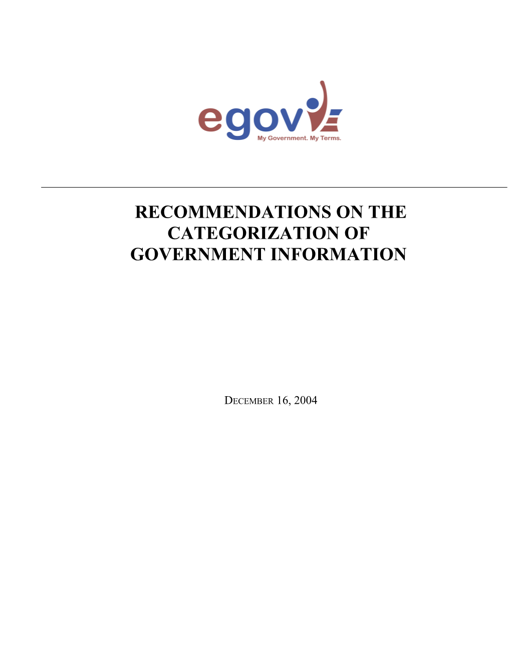 Recommendations on the Categorization Of