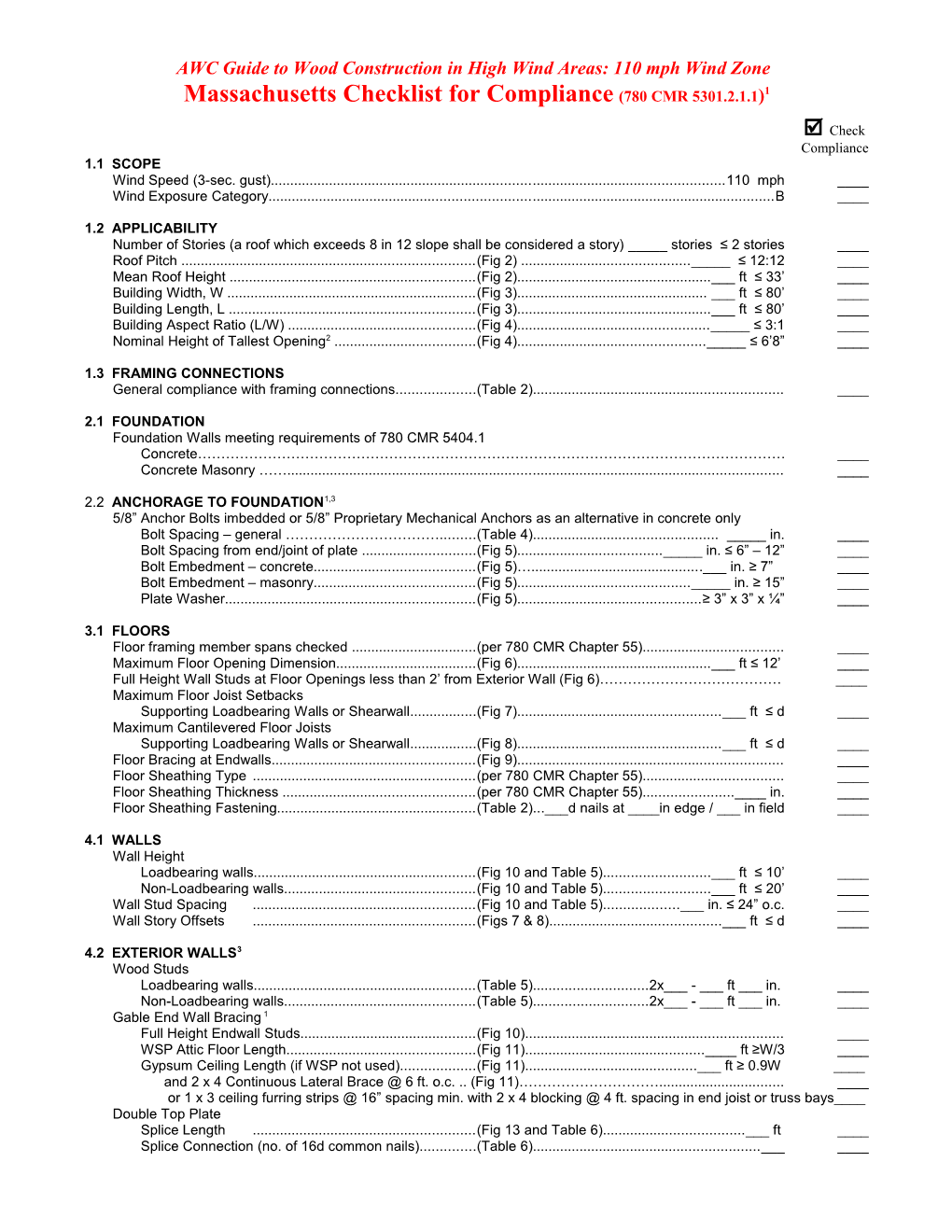 AWC Guide to Wood Construction in High Wind Areas: 110 Mph Wind Zone