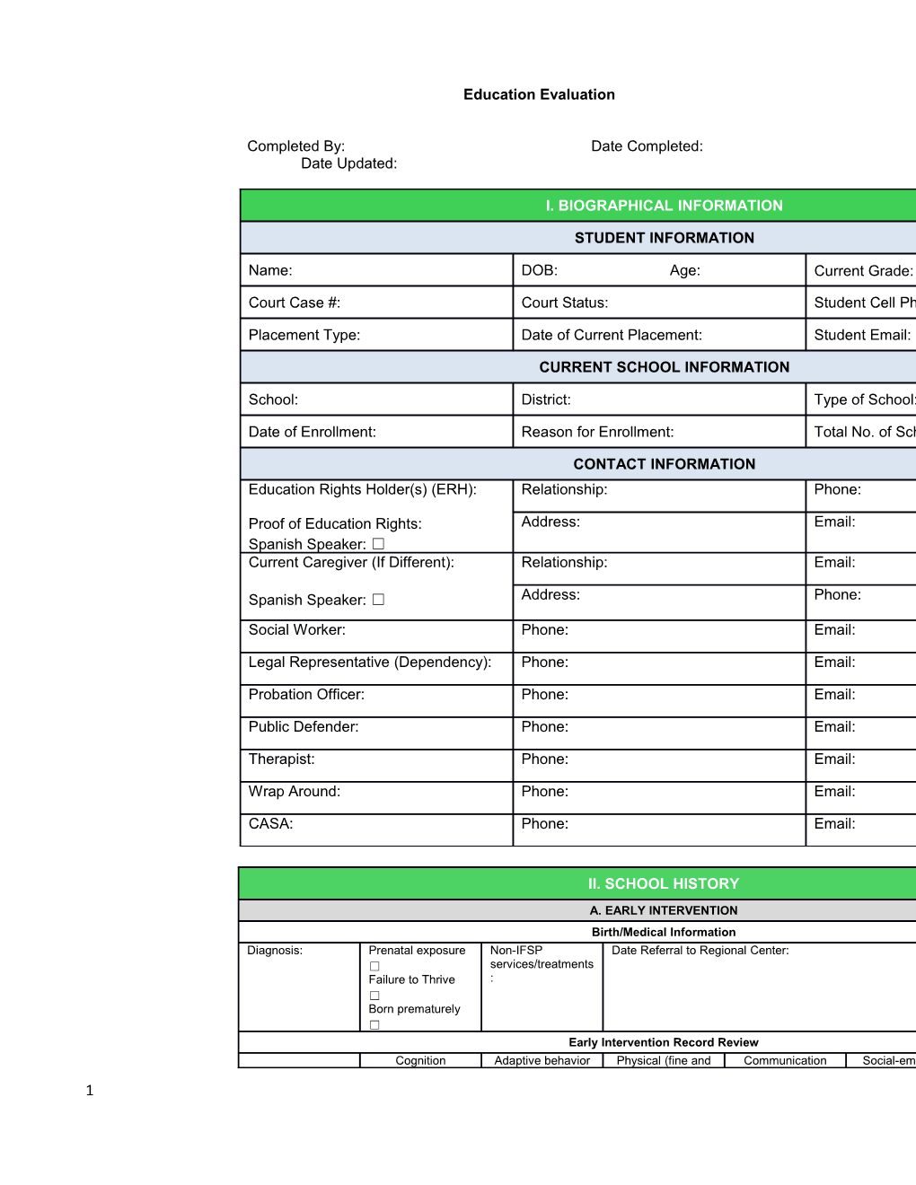 Education Evaluation