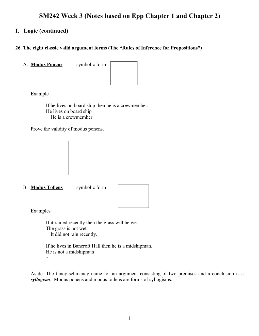 SM242 Week 3 (Notes Based on Epp Chapter 1 and Chapter 2)