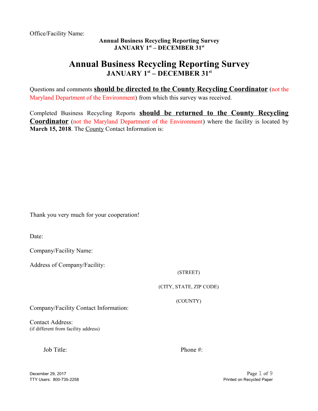 Business Reporting Form 2017