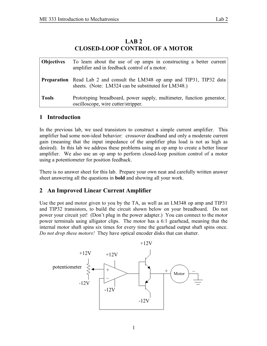 Closed-Loop Control of a Motor