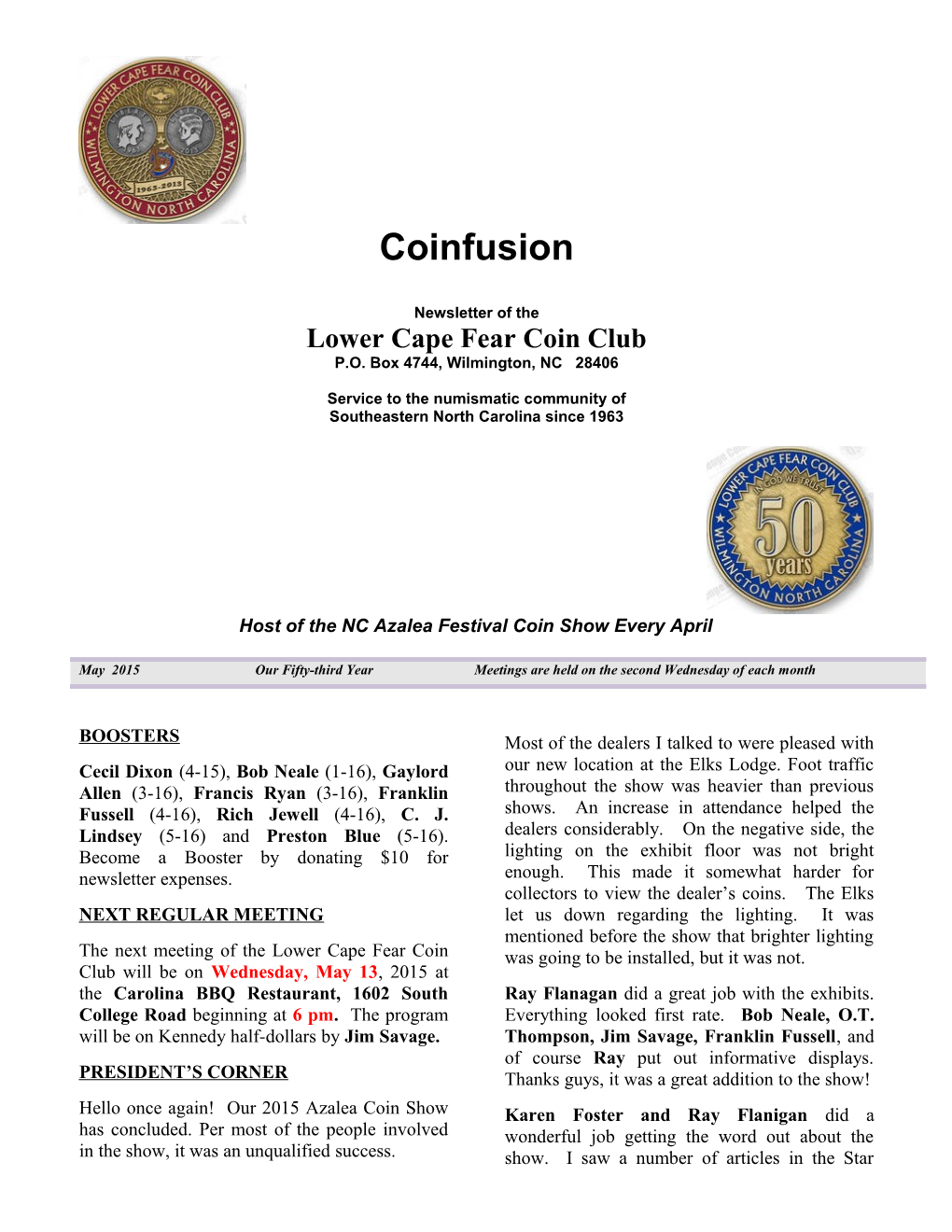 Lower Cape Fear Coin Club