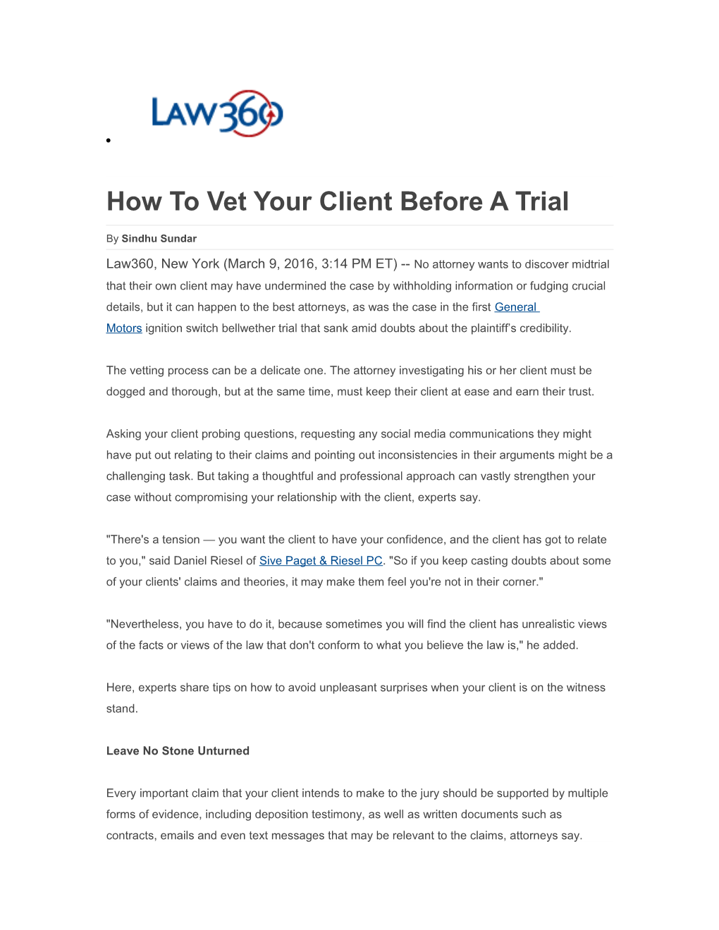 How to Vet Your Client Before a Trial