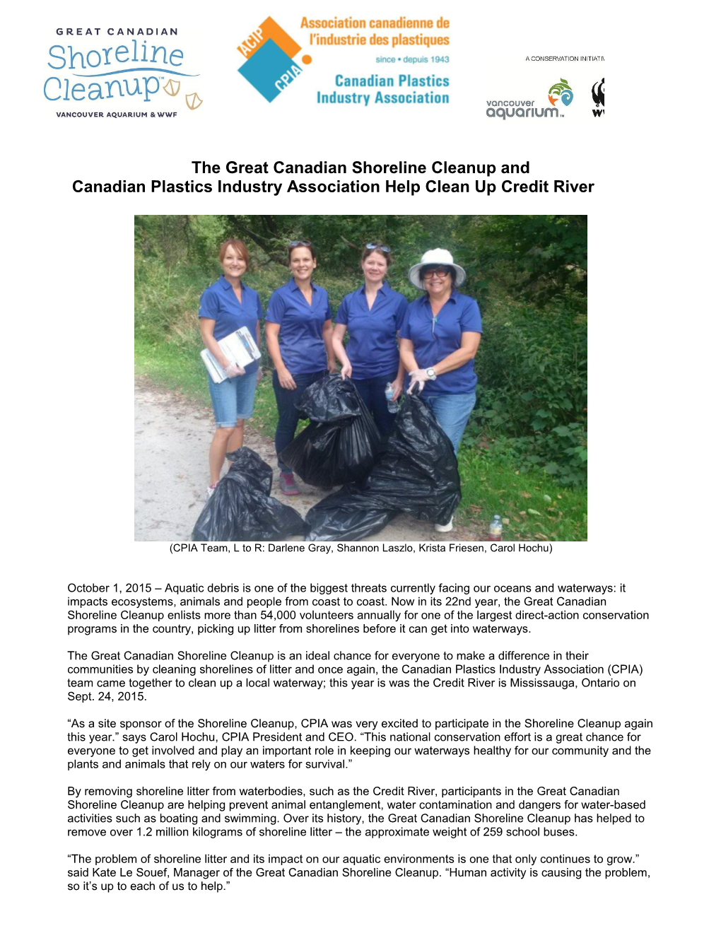 The Great Canadian Shoreline Cleanup Descends