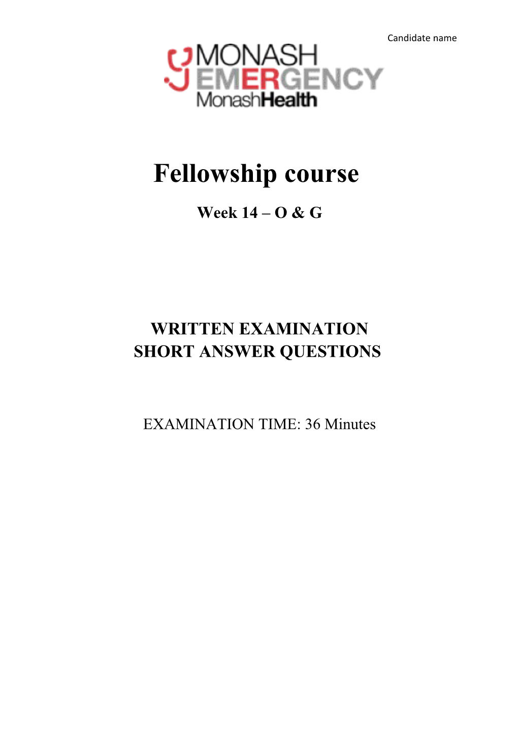 Fellowship Course