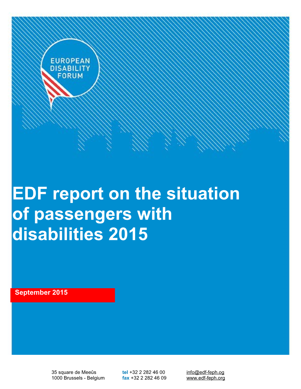 EDF Report on the Situation of Passengers with Disabilities 2015