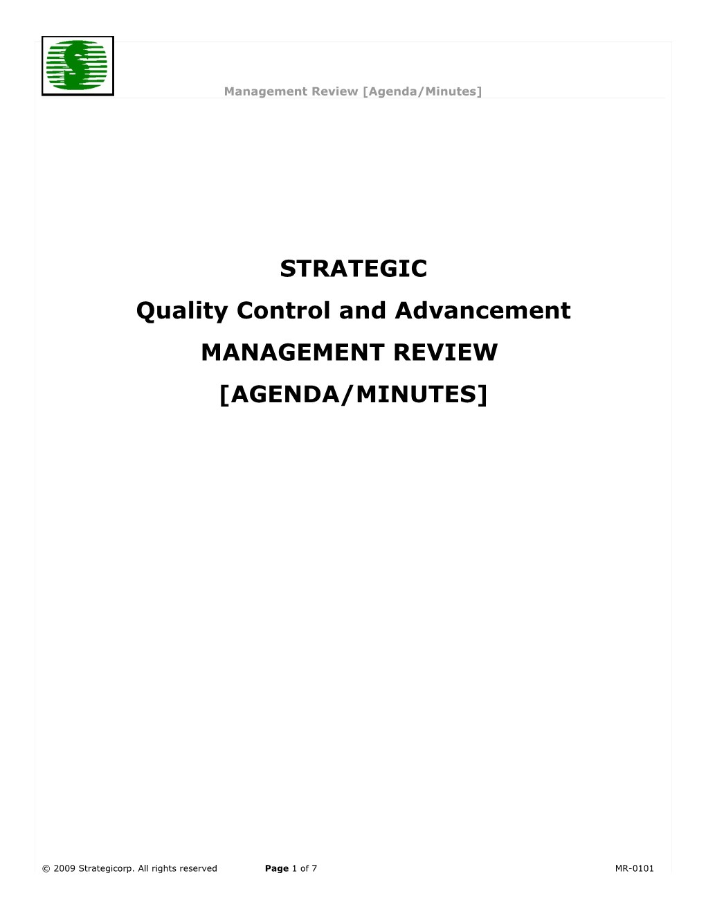 Management Review Minutes
