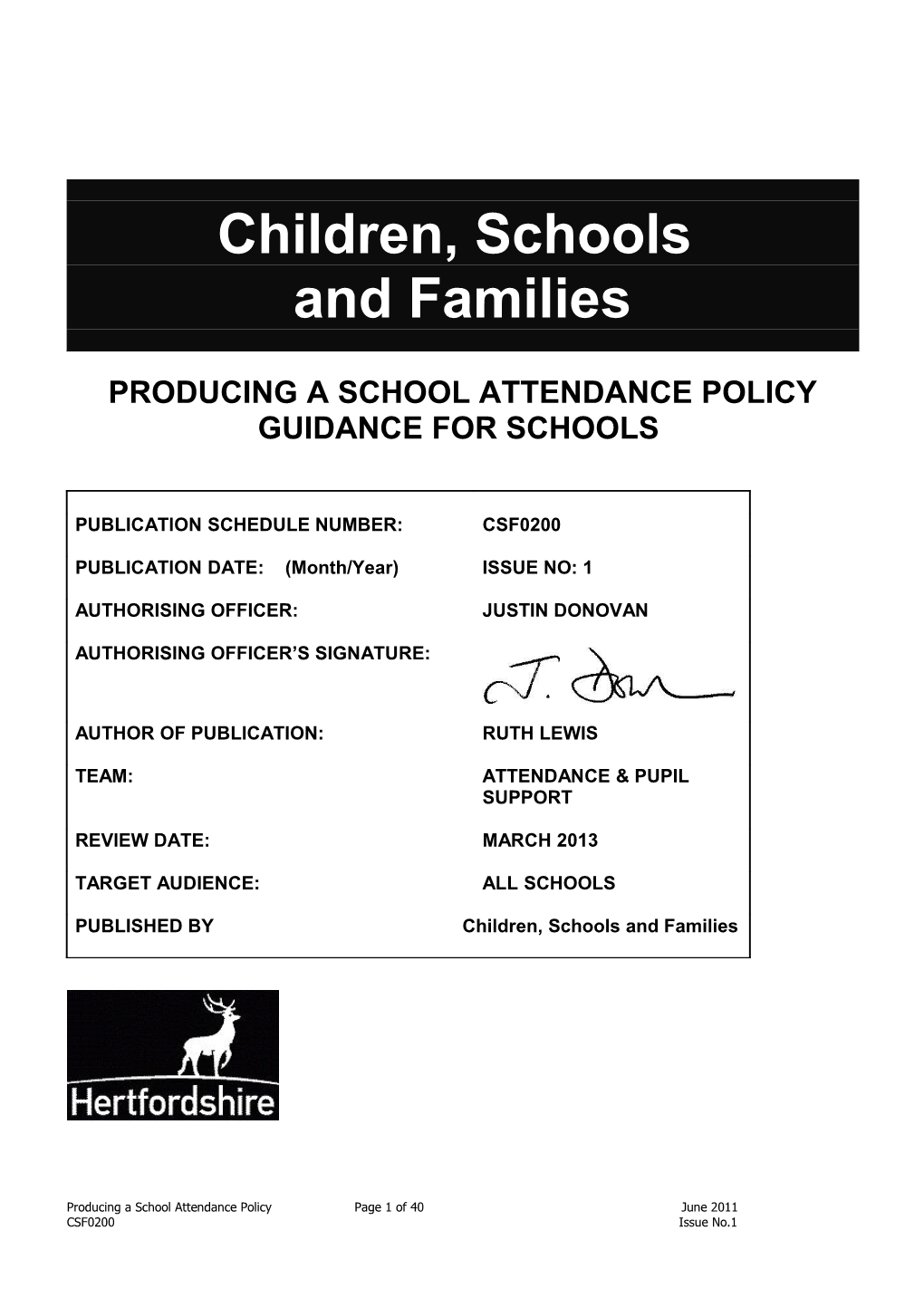 Csf0200 School Attendance Guidance