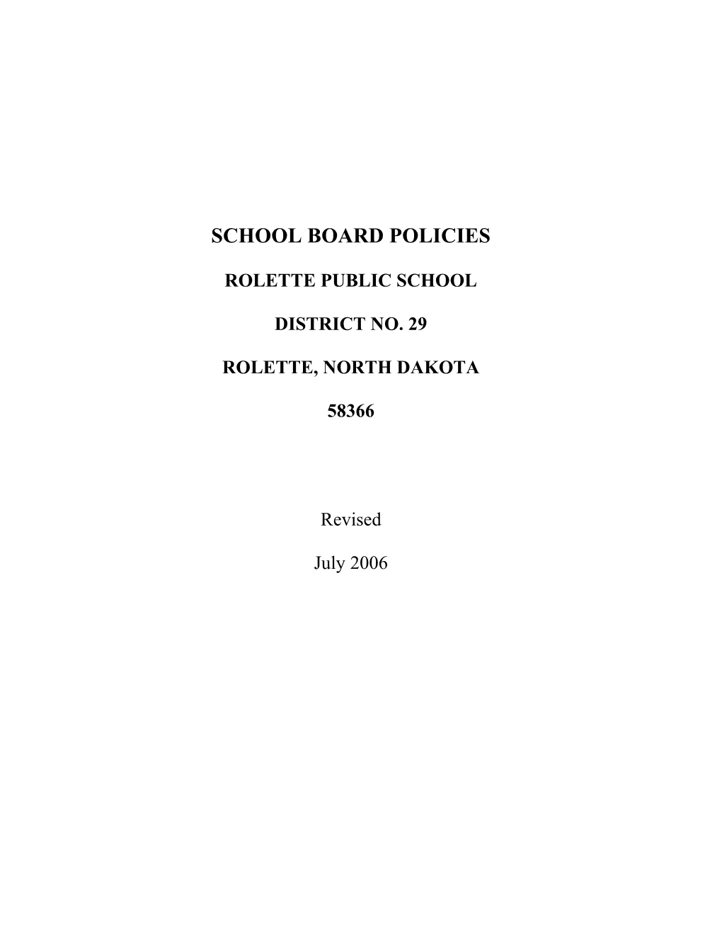 School Board Policies