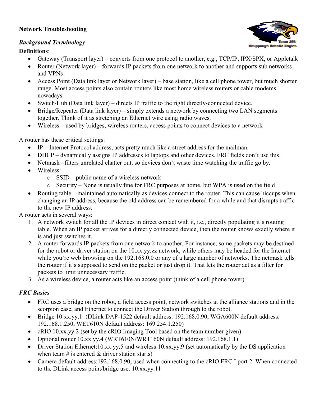 Network Troubleshooting