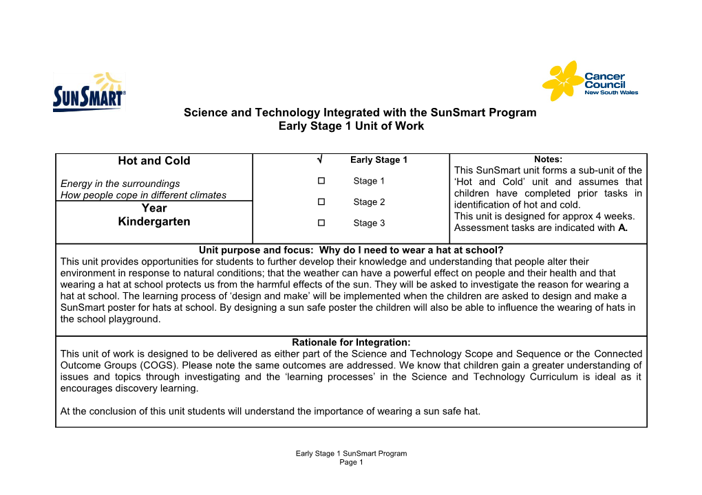 Science and Technology Integrated with the Sunsmart Program