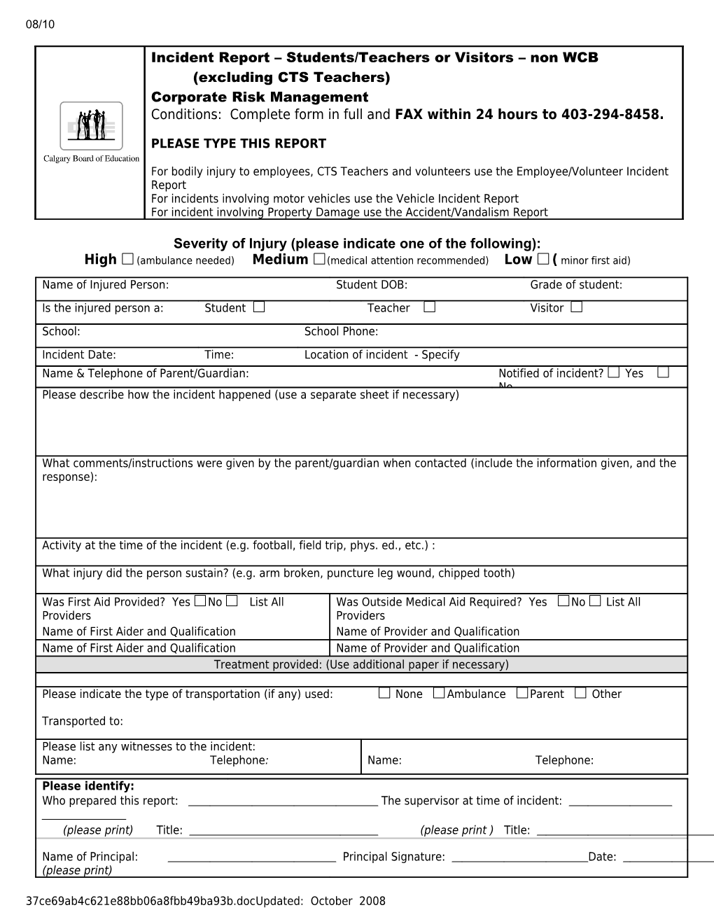 Form Number/Date