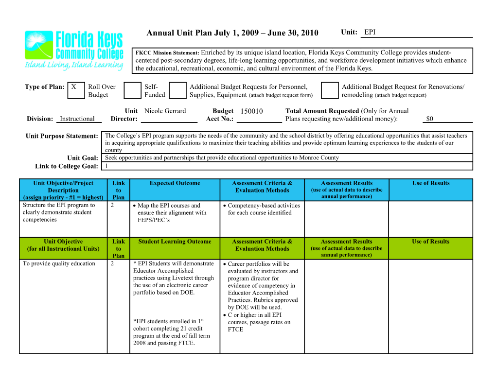 Map the EPI Courses and Ensure Their Alignment with FEPS/PEC S