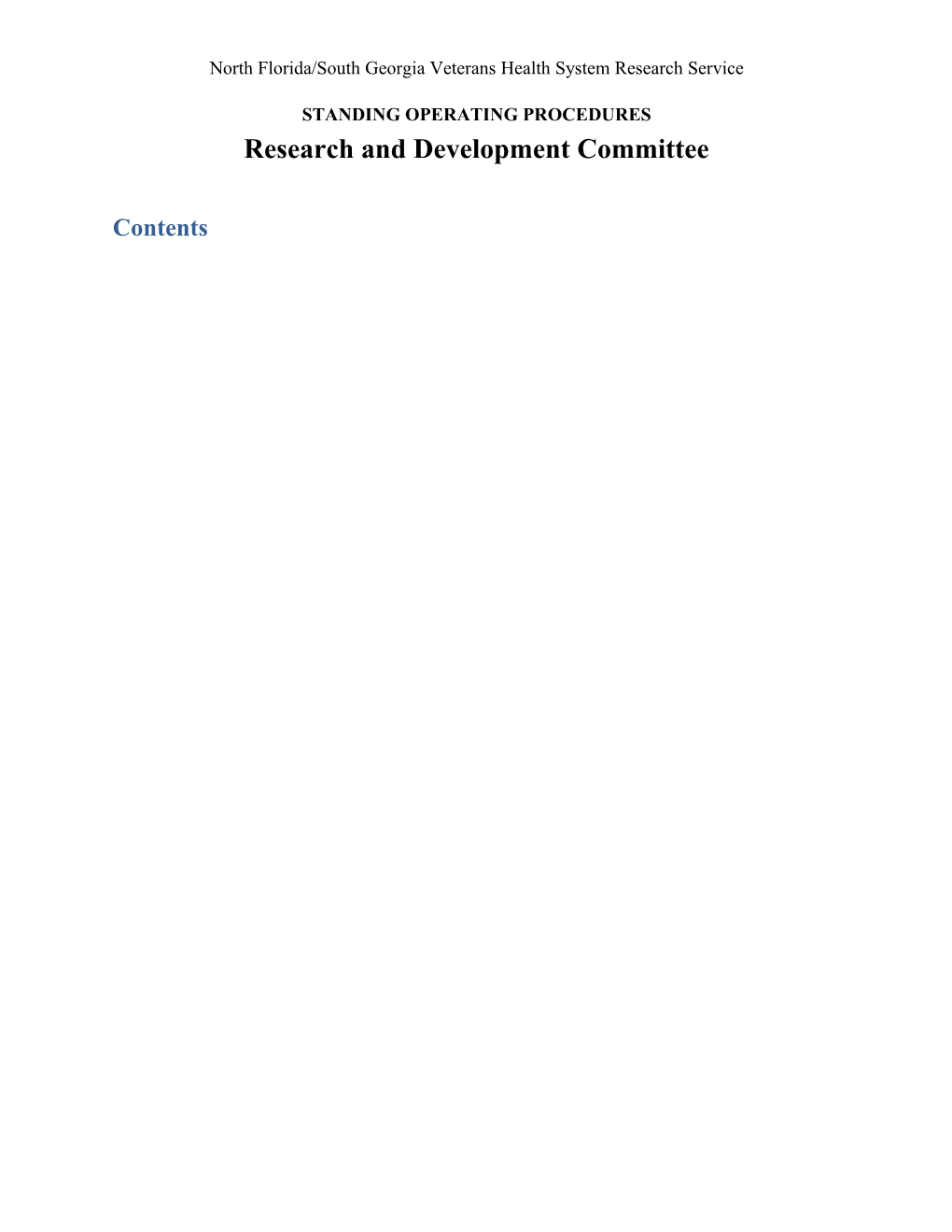 Research and Development Committee SOP 1