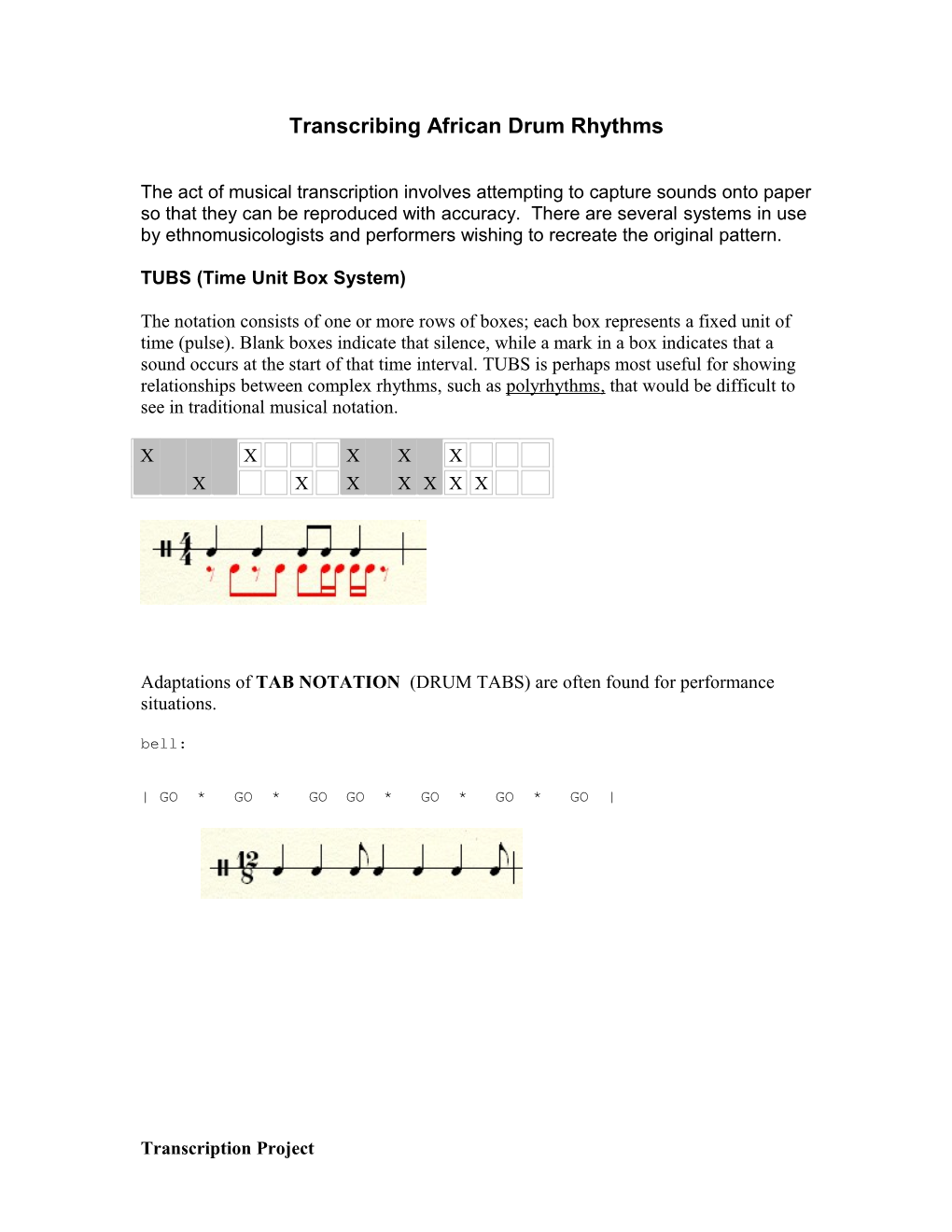 Transcribing African Drum Rhythms