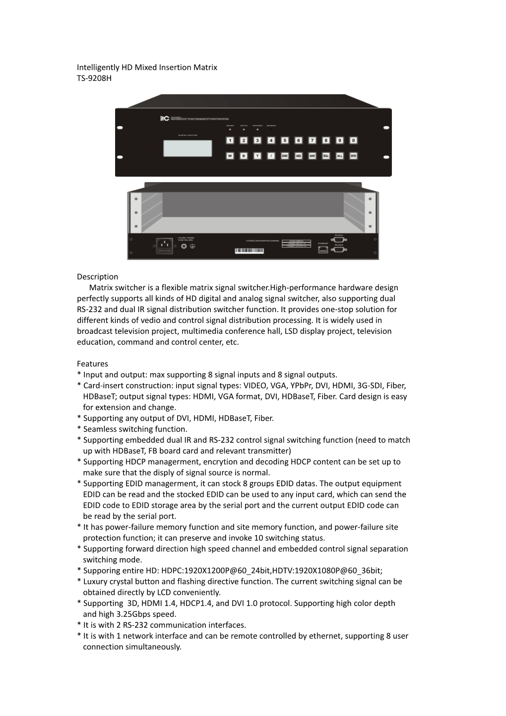 Intelligently HD Mixed Insertion Matrix