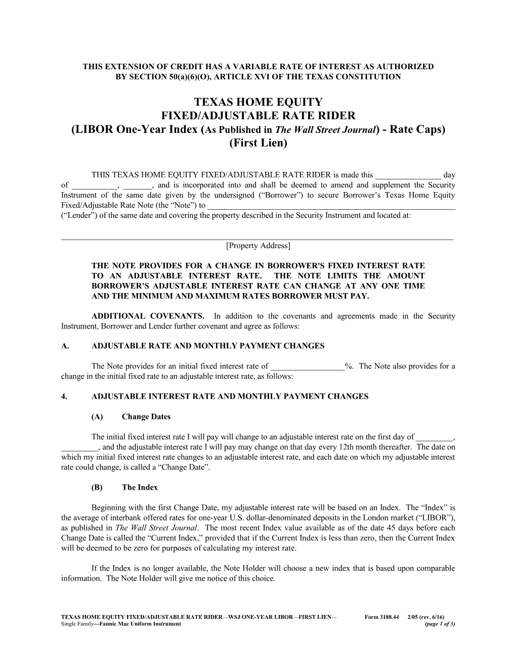 Texas Riders and Addenda (Form 3188.44): Word