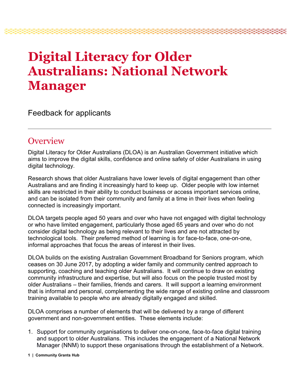 Digital Literacy for Older Australians: National Network Manager