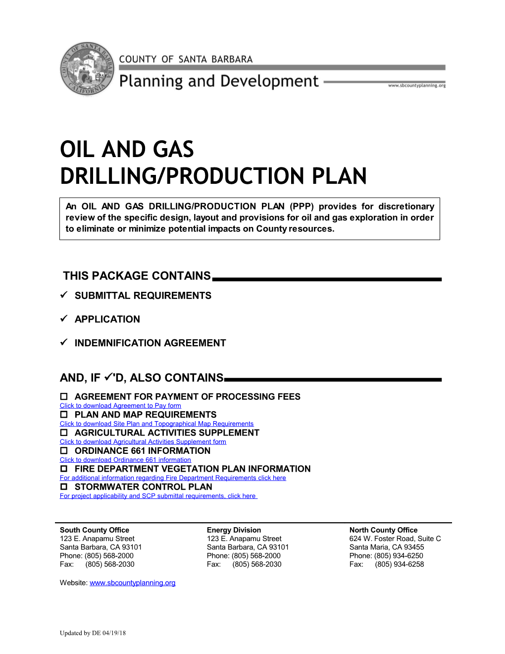 Oil & Gas Production Plan