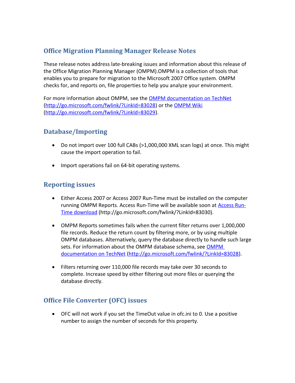 The Office Migration Planning Manager Preview Readme