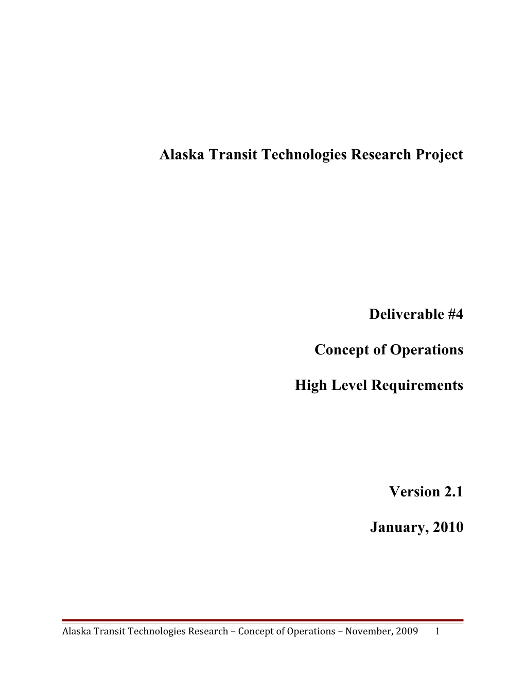 Alaska Transit Technologies Research Project