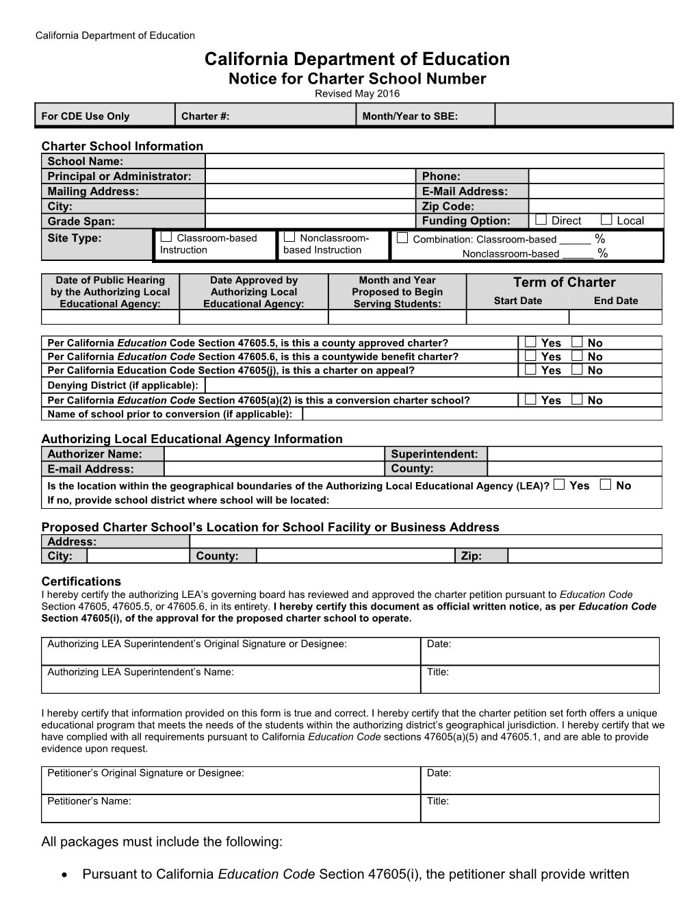 Charter School Numbering - Resources (CA Dept of Education)