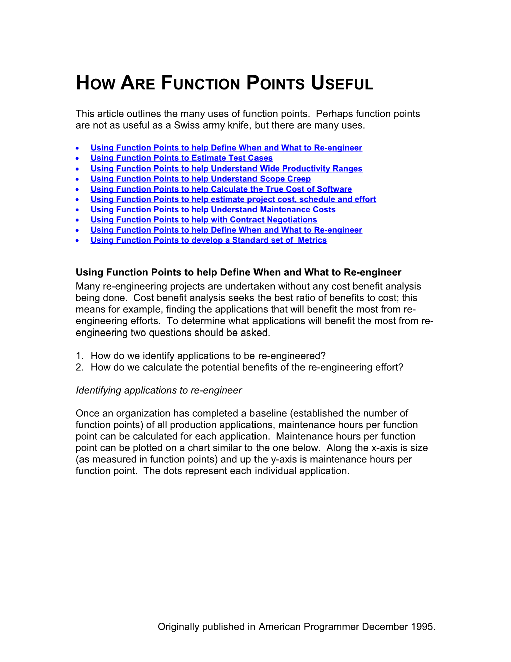 How Are Function Points Useful