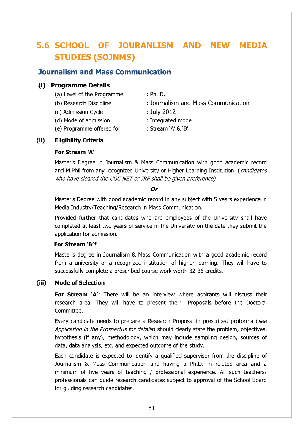 5.6School of Jouranlism and Newmedia Studies (Sojnms)