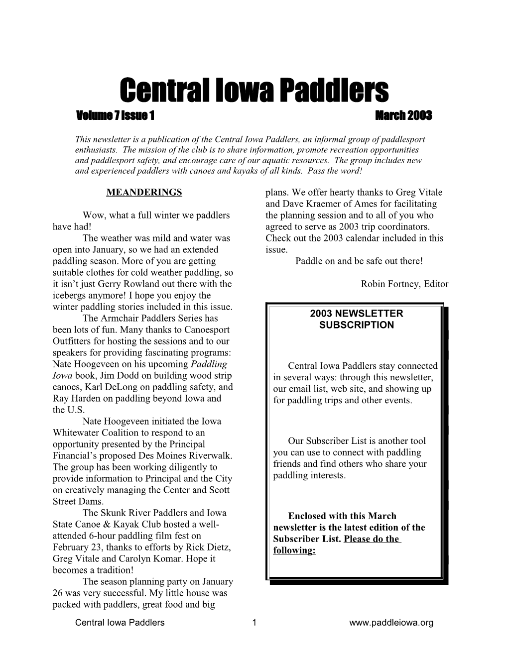 Central Iowa Paddlers