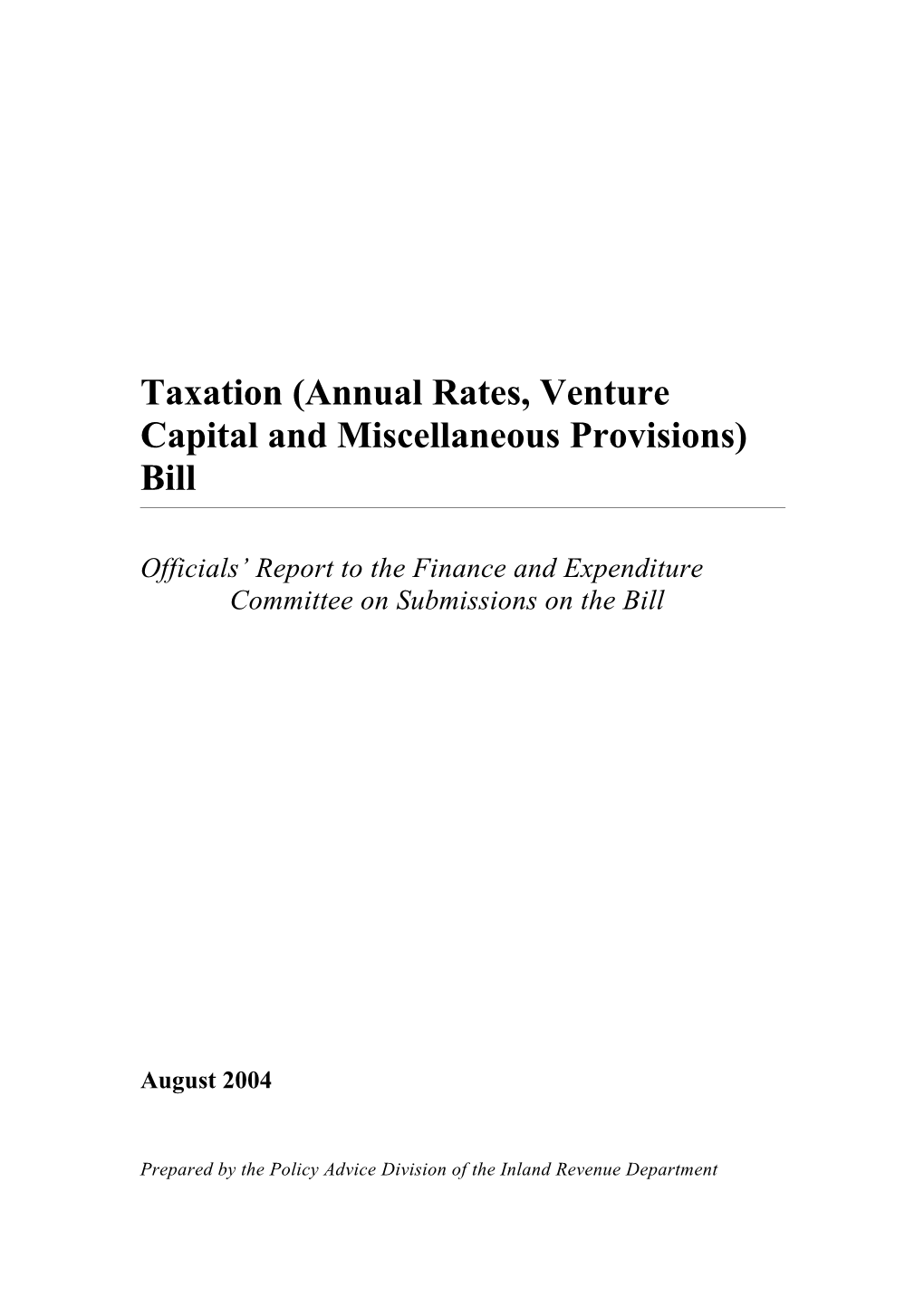 Taxation (Annual Rates, Venture Capital and Miscellaneous Provisions) Bill