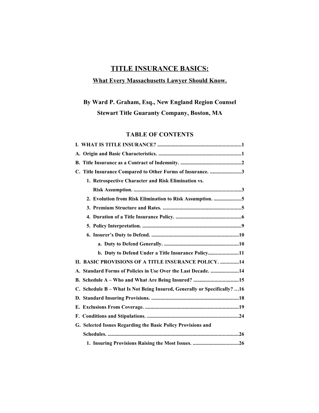 Title Insurance Basics