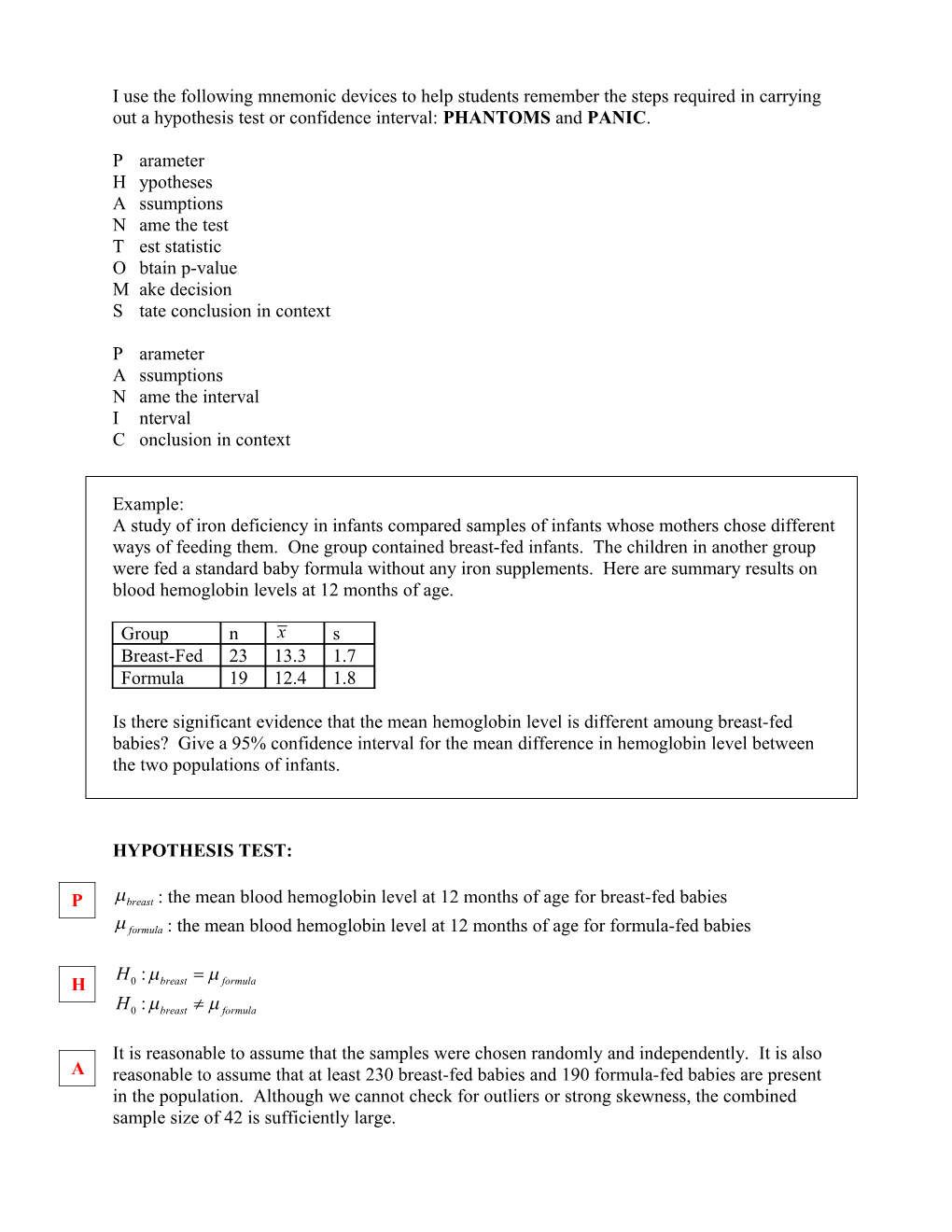 I Use the Following Mnemonic Devices to Help Students Remember the Steps Required in Carrying