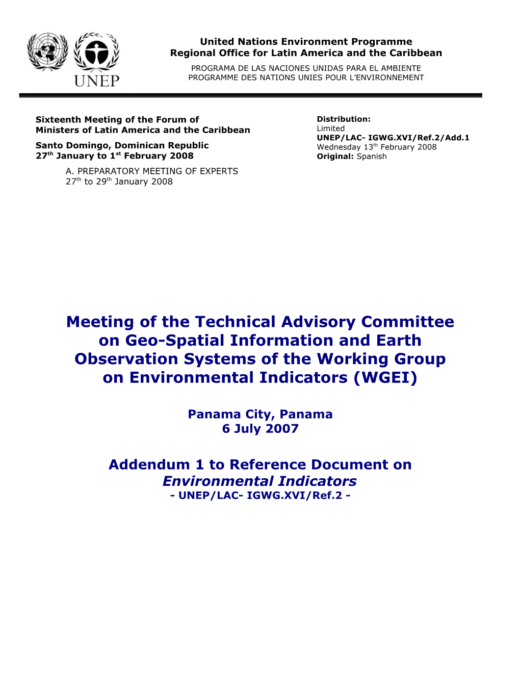 Meeting of the Technical Advisory Committee on Geo-Spatial Information and Earth Observation