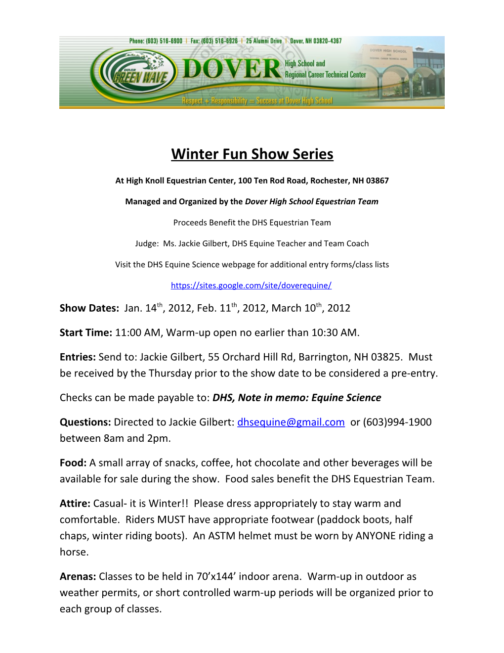 Winter Fun Show Series
