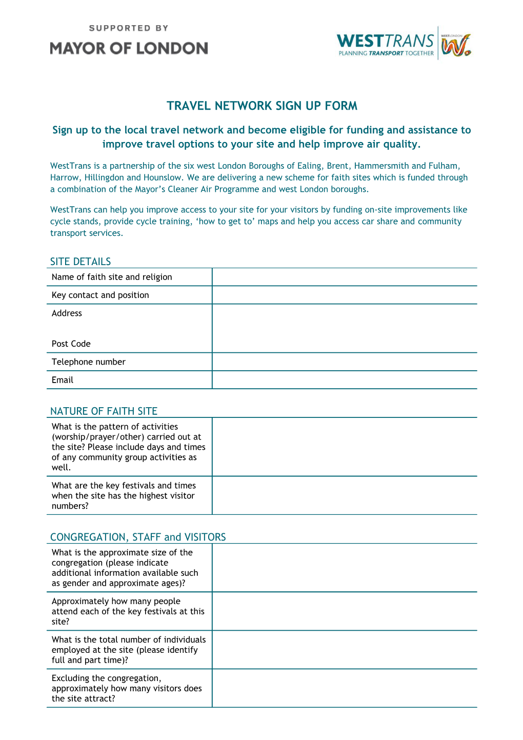 Travel Network Sign up Form