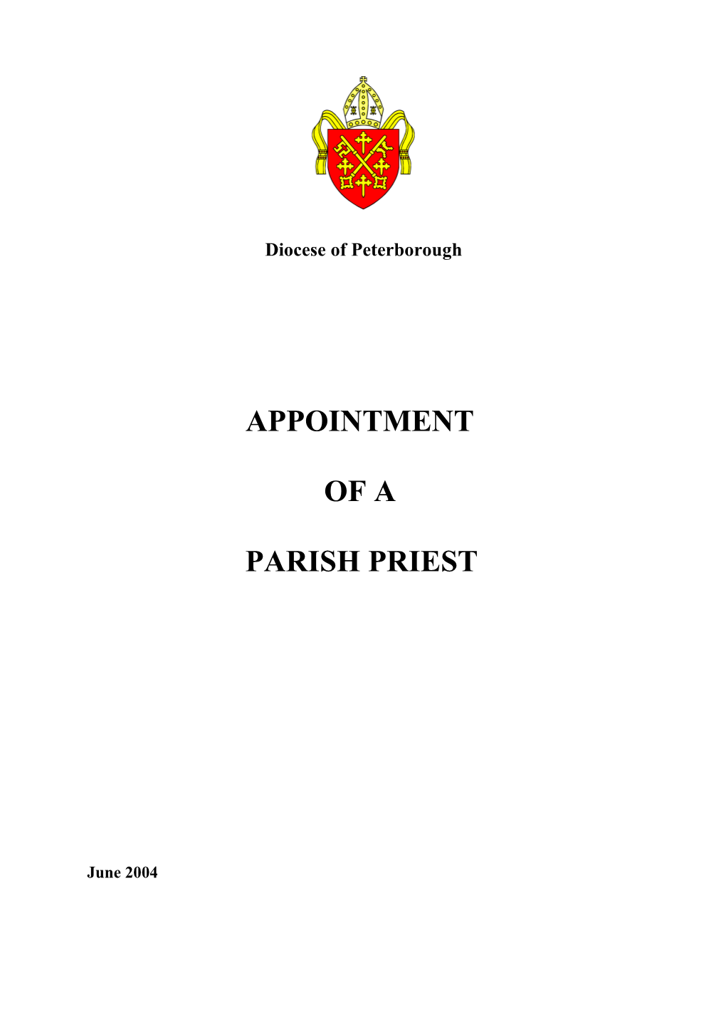 Appointment of a Priest in Charge