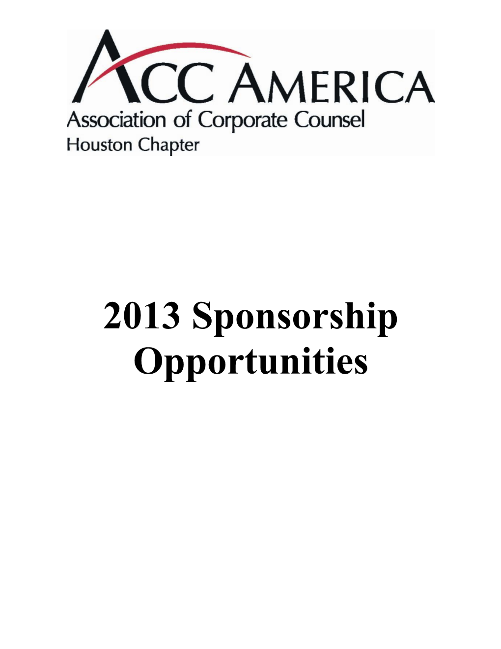 2013 ACC Houston Sponsorship Packages