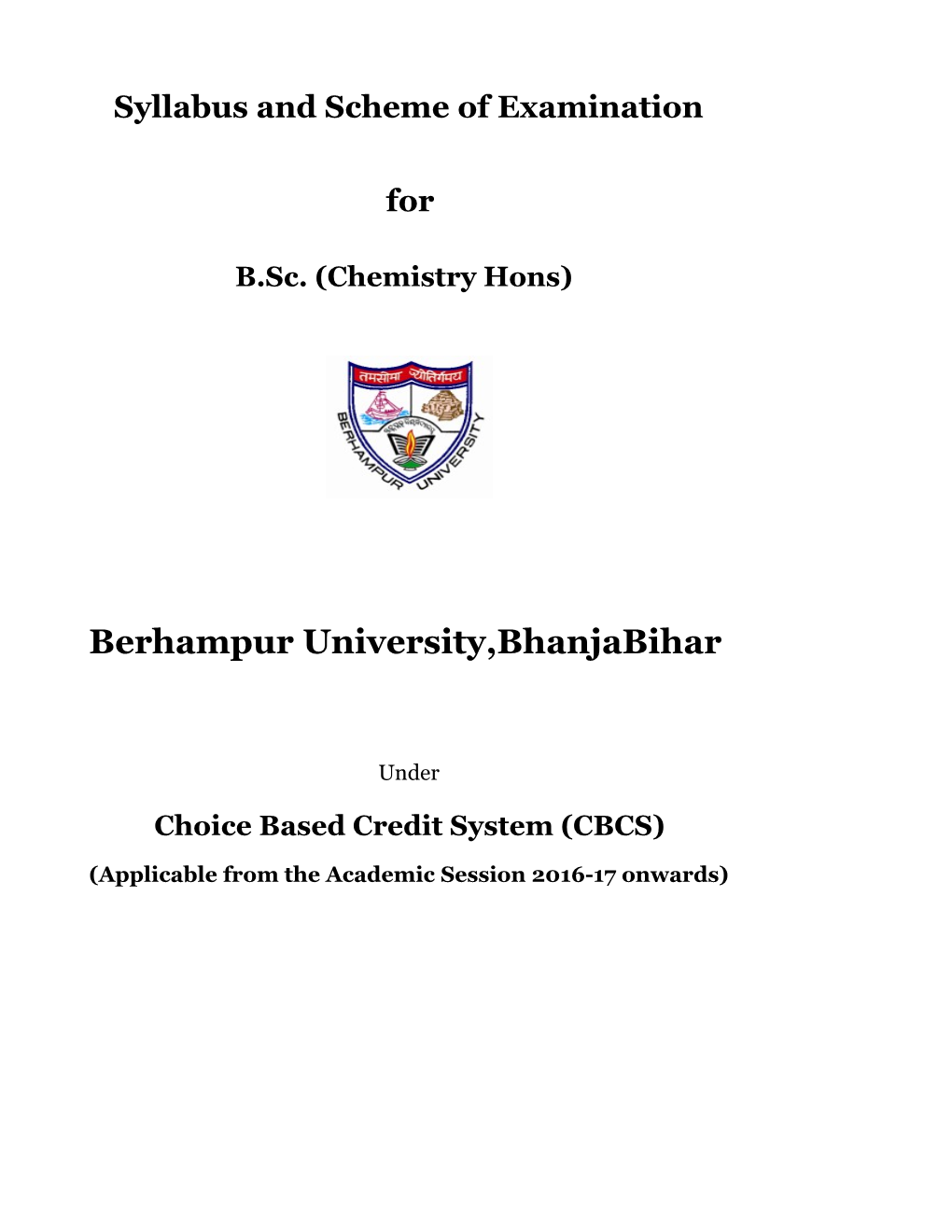 B.Sc.HONOURS CHEMISTRY